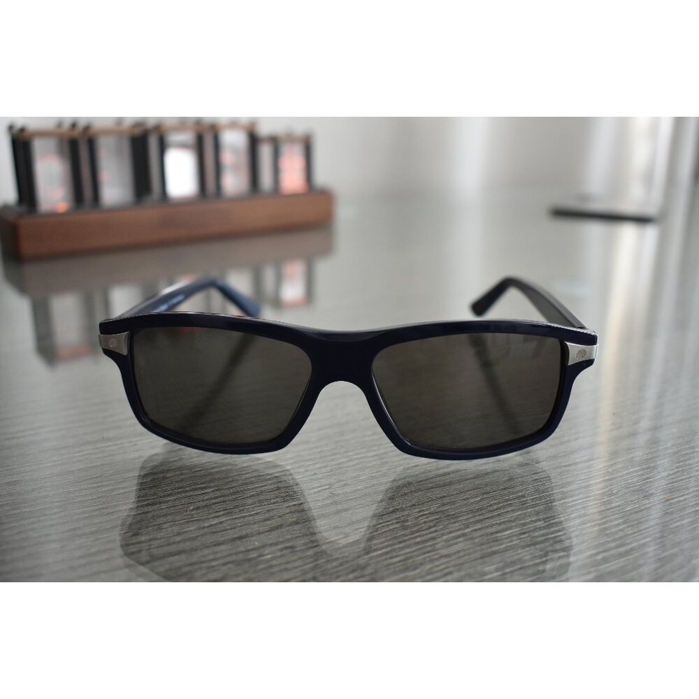CARTIER SANTOS DE CARTIER RECTANGULAR BLUE SUNGLASSES NEW 100% GENUINE MSRP $775